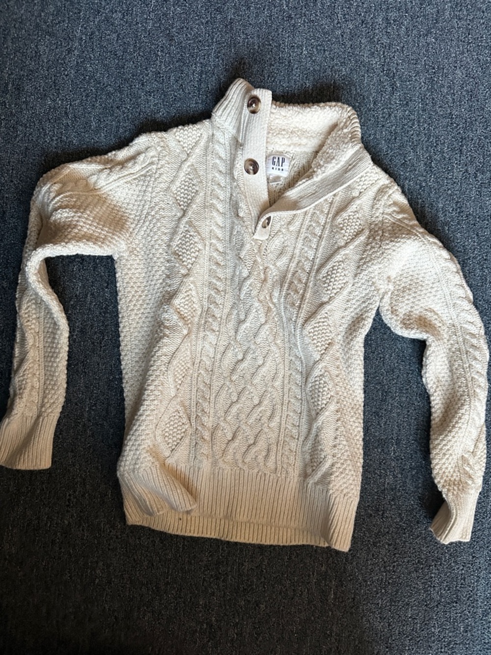 GAP Kids Cream Cable-Knit Sherpa Sweater